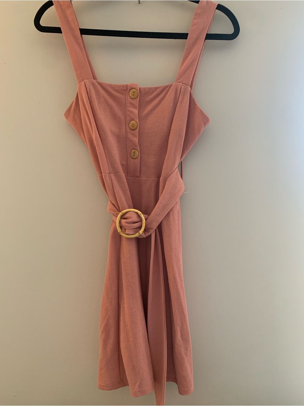 Topshop Pink Button-Front Midi Dress with Belt